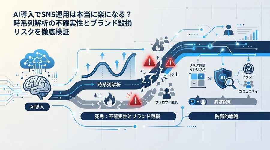 SNS運用AIの死角：時系列解析の不確実性とブランド毀損リスクを回避する防衛的戦略