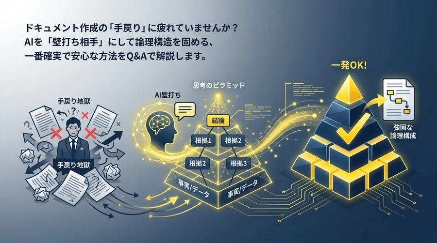ドキュメントの手戻り地獄から脱出！AIと作る「思考のピラミッド」で一発OKを狙う論理構成術