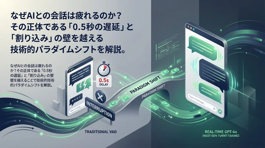 ぎこちないAI対話の正体。「わずかな遅延」と「割り込み」を制するターンテイキング技術論