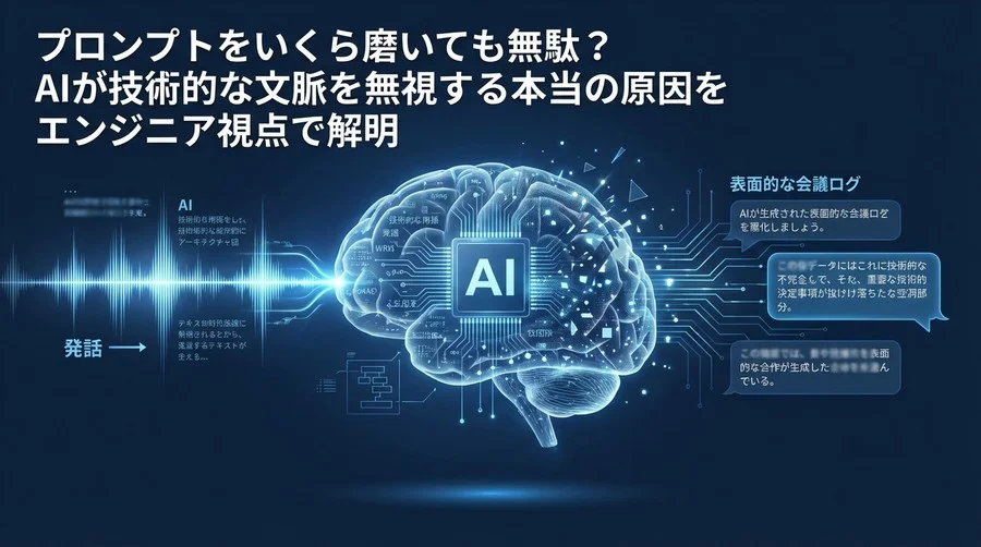 プロンプトより発話品質。AIが技術的文脈を無視する理由をエンジニア視点で解明