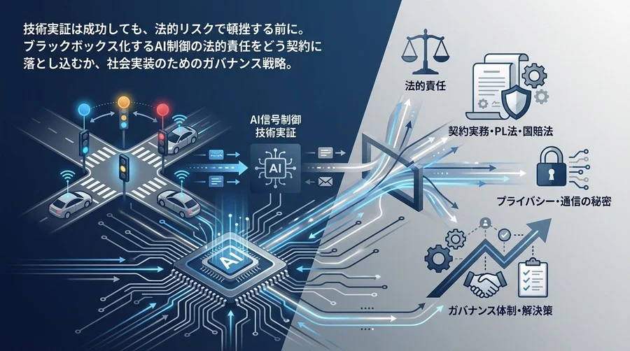 スマートシティのAI信号制御：技術実証の先にある「法的責任」と契約実務の壁