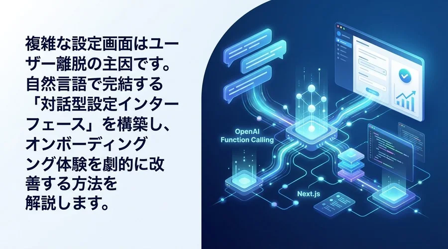離脱率を下げる「対話型設定UI」の作り方：Next.jsとOpenAIによるSaaS連携自動化
