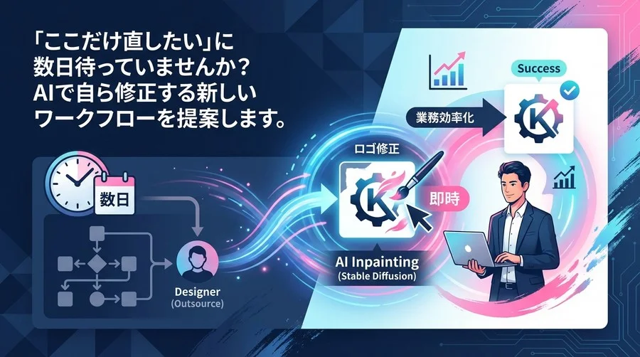 ロゴ修正の待ち時間をゼロに。マーケターのためのStable Diffusion Inpainting実践ガイド【業務効率化】