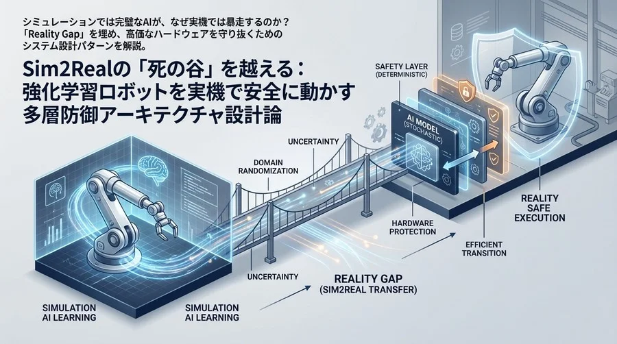 Sim2Realの「死の谷」を越える：強化学習ロボットを実機で安全に動かす多層防御アーキテクチャ設計論