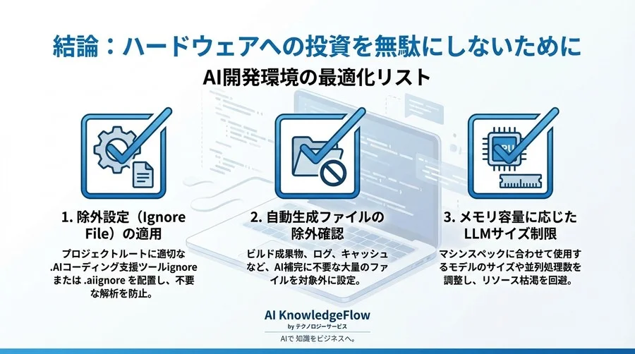 M3 Macの性能を殺すAI補完遅延の正体：GitHub CopilotとCursorの応答速度をミリ秒単位で削る最適化設定 - Conclusion Image