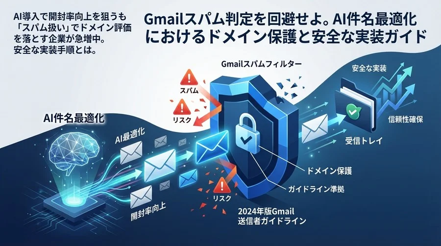 Gmailスパム判定を回避せよ。AI件名最適化におけるドメイン保護と安全な実装ガイド