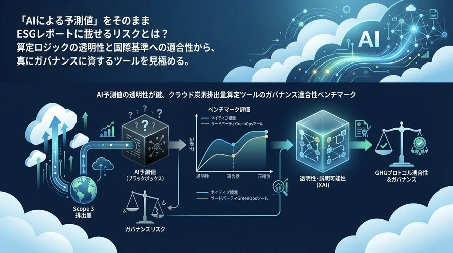 AI予測値の透明性が鍵。クラウド炭素排出量算定ツールのガバナンス適合性ベンチマーク