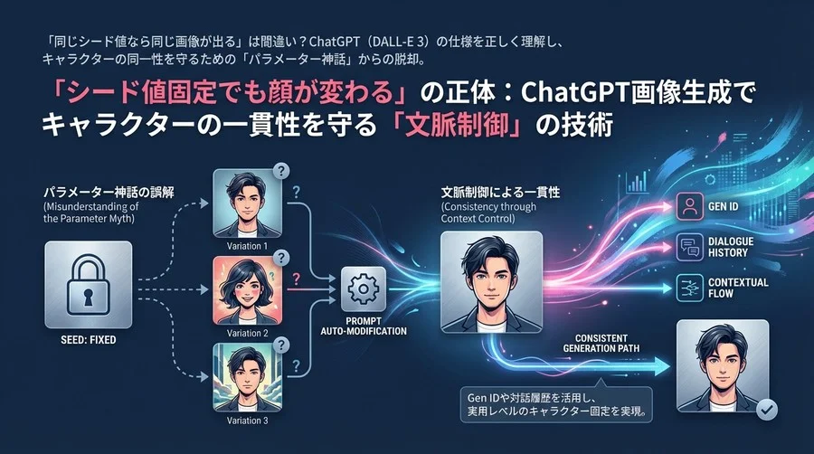 「シード値固定でも顔が変わる」の正体：ChatGPT画像生成でキャラクターの一貫性を守る「文脈制御」の技術