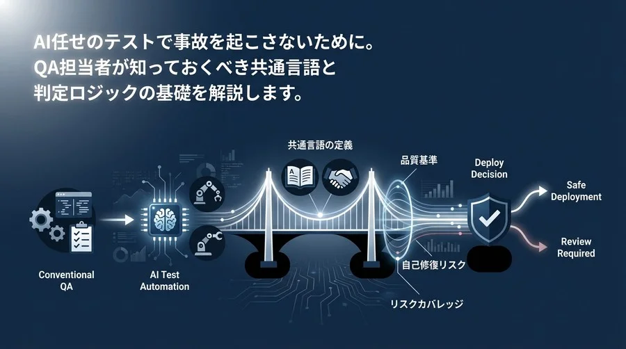 AIテスト自動化の「共通言語」定義：デプロイ判定で事故らないための品質基準と用語集【QAマネージャー必読】