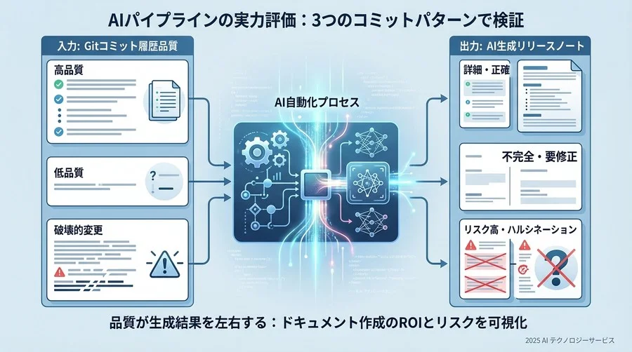 AIパイプラインの実力評価：3つのコミットパターンで検証 - Section Image