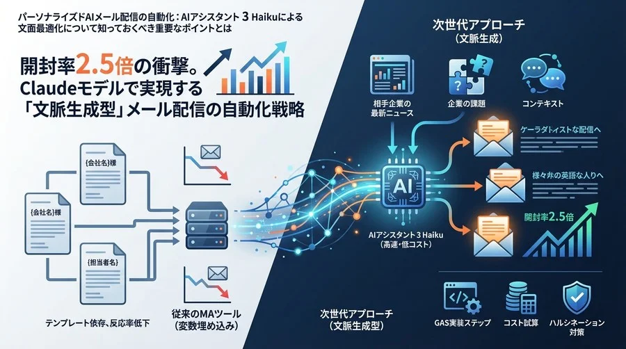 開封率2.5倍の衝撃。Claudeモデルで実現する「文脈生成型」メール配信の自動化戦略