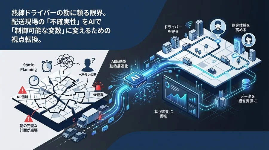ラストワンマイルの「不確実性」をAIで制御する：静的計画から動的最適化への転換