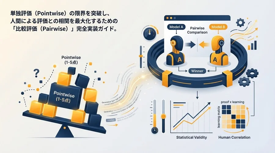 LLM評価の「点数付け」はなぜ失敗するのか？統計的妥当性を担保するPairwise Comparison実装完全ガイド