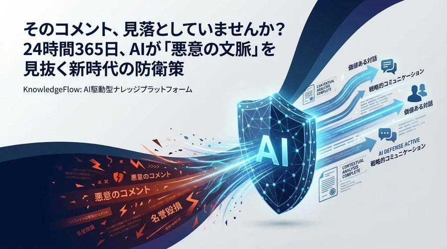 そのコメント、見落としていませんか？24時間365日、AIが「悪意の文脈」を見抜く新時代の防衛策