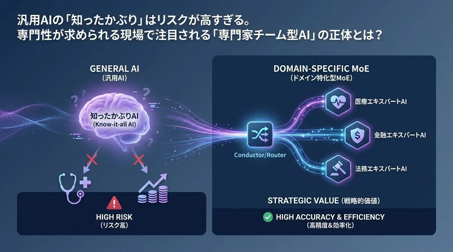 医療・金融の「知ったかぶりAI」を防ぐ処方箋：ドメイン特化型MoE設計の戦略的価値