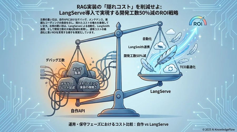 運用・保守フェーズにおけるコスト比較：自作 vs LangServe - Section Image
