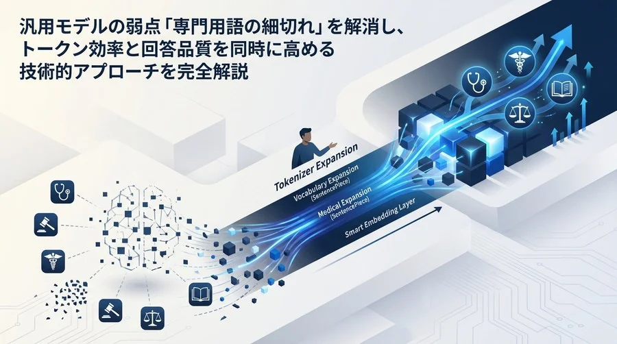 医療・法務LLMの精度を劇的に改善するトークナイザー拡張術：語彙追加と継続事前学習の完全実装ガイド
