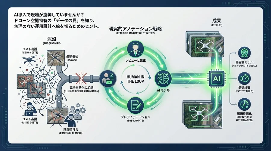 ドローンAI開発の「泥沼」を回避せよ：完全自動化の幻想を捨て、人とAIが協調する現実的アノテーション戦略