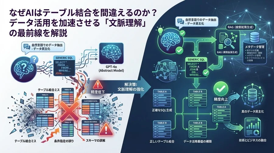 なぜAIはテーブル結合を間違えるのか？ChatGPTとRAGで実現する真のデータ民主化とSQL生成精度向上策