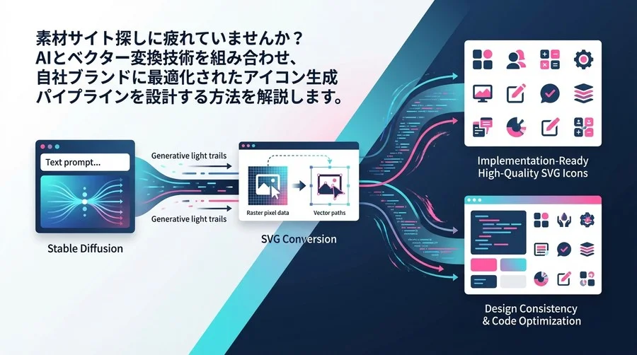 Stable DiffusionとSVG変換で構築するWebアイコン自動生成パイプライン：実装志向のワークフロー設計