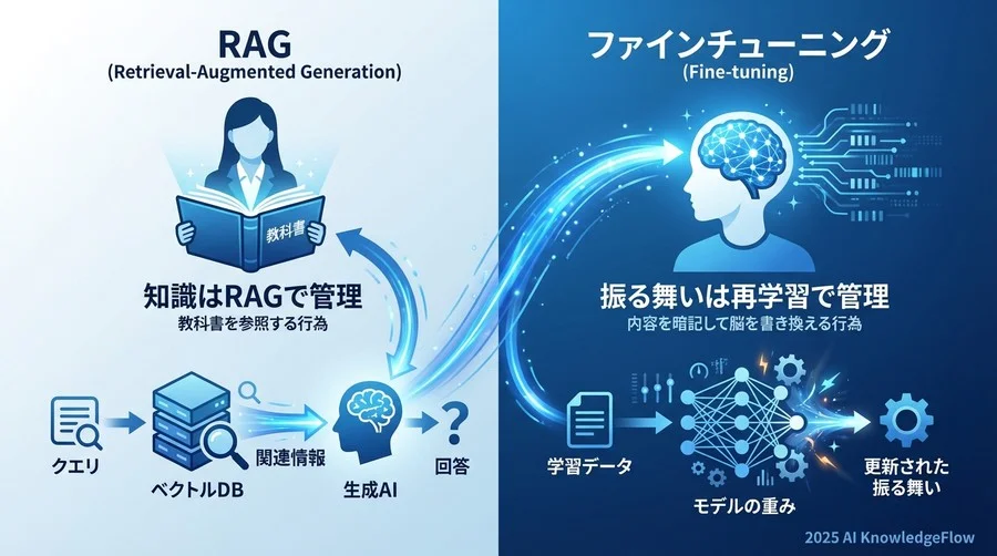 本質的理解：ベクトルDBの「参照」と重み再学習の「記憶」はどう違うのか - Section Image