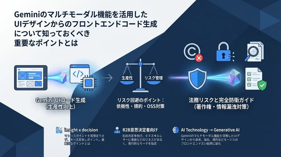 GeminiでのUIコード生成は「著作権侵害」か？法務リスクを回避するエンジニアのための完全防衛ガイド