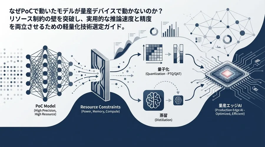 PoC止まりを打破するエッジAI軽量化戦略：量子化と蒸留の「判断基準」完全ガイド