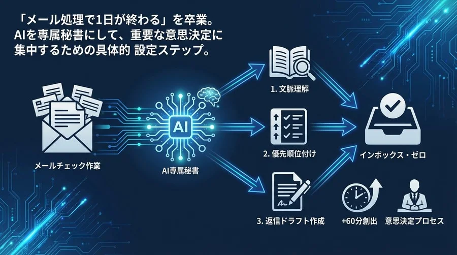 Gmail×AIで構築する「インボックス・ゼロ」自動化アーキテクチャ：Geminiを専属秘書にする3ステップ