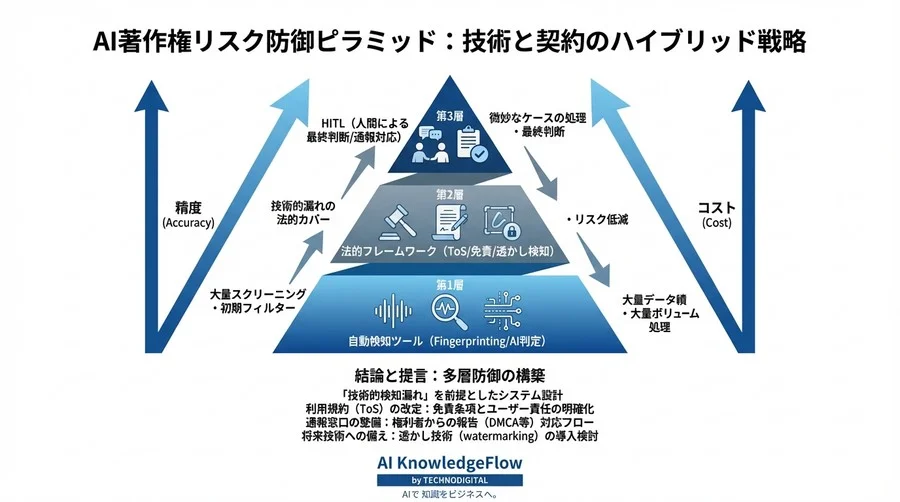 音楽生成AIの権利侵害リスクと検出技術ベンチマーク：サンプリング検知の「死角」をデータで暴く - Conclusion Image