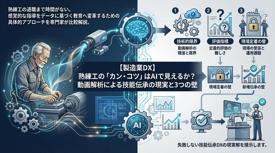 【製造業DX】熟練工の「カン・コツ」はAIで見えるか？動画解析による技能伝承の現実と3つの壁