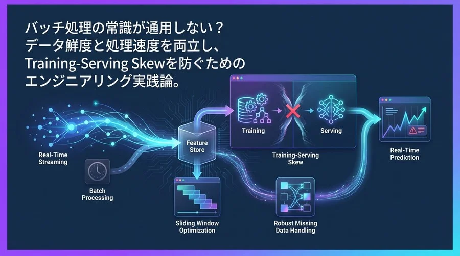 リアルタイム予測の勝敗は「鮮度」で決まる。ストリーミング特徴量設計とSkew完全排除の鉄則