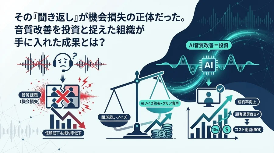 その「聞き返し」が機会損失の正体。音質改善を投資と捉えた組織のROI