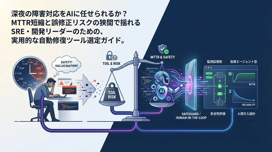 深夜の障害対応をAIに任せる覚悟はあるか？MTTR短縮と安全性を両立する自動修復エージェント選定の極意
