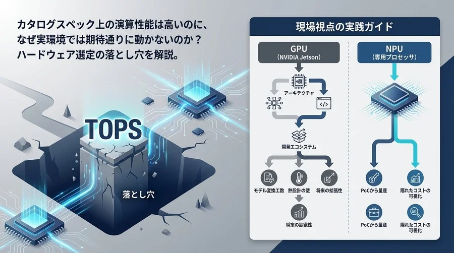 エッジAIデバイス選定の落とし穴：カタログ値（TOPS）に頼らない、現場視点の実践ガイド