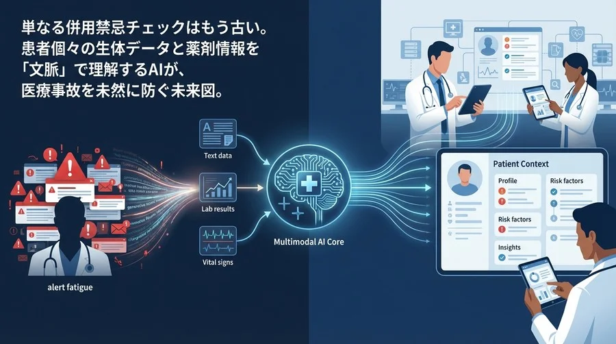 「アラート疲れ」が招く医療崩壊：マルチモーダルAIによる文脈理解が処方監査を変える