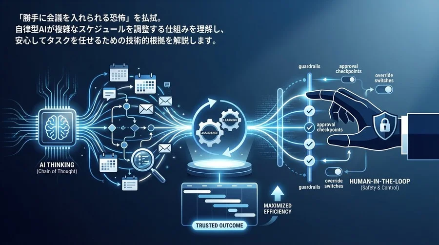 「AIに勝手に予定を決められる」恐怖をどう防ぐ？自律型エージェントの思考ロジックと安全な導入法