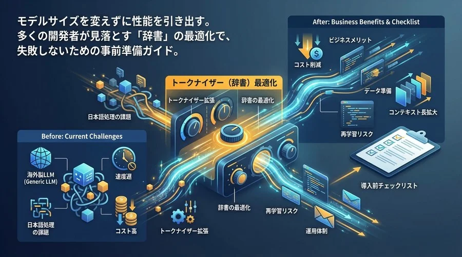 モデルを変えずに日本語性能を引き出すトークナイザー最適化：失敗しないための導入前チェックリスト