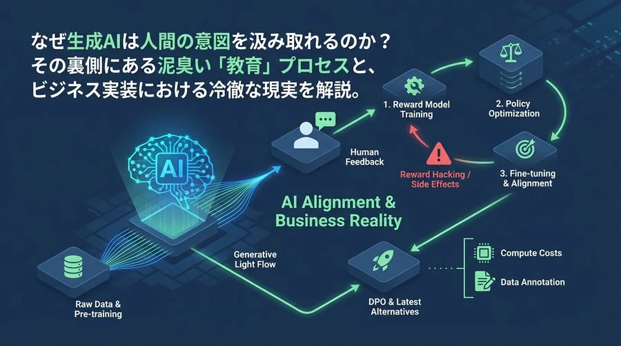 AIの暴走を止める「しつけ」の技術：RLHFの仕組みとビジネス実装の現実解