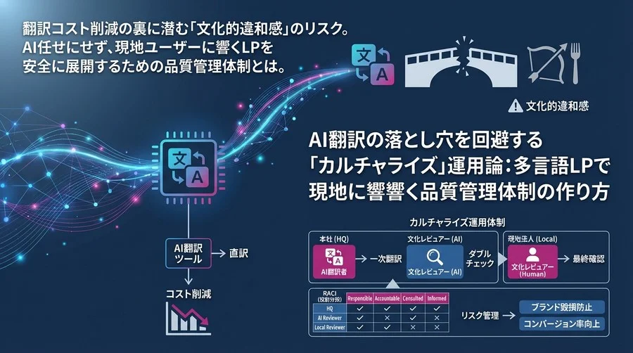 AI翻訳の落とし穴を回避する「カルチャライズ」運用論：多言語LPで現地に響く品質管理体制の作り方