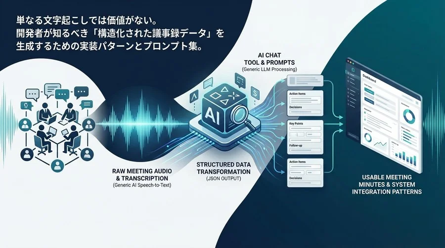 ChatGPTとWhisperで「使える」議事録を作る：会議別JSON出力プロンプトとシステム実装パターン