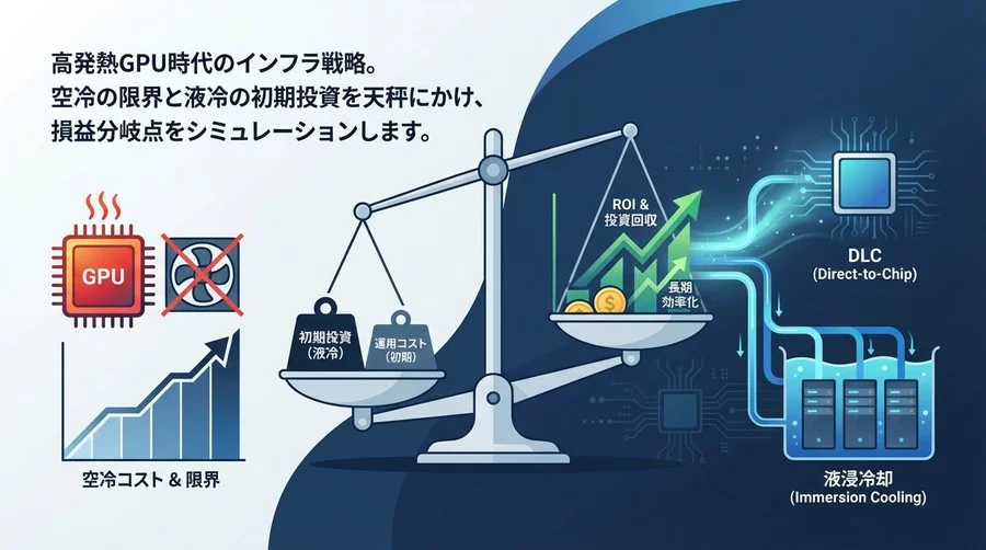 高発熱GPU時代のインフラ戦略：液冷移行はいつペイする？投資回収とROI徹底シミュレーション