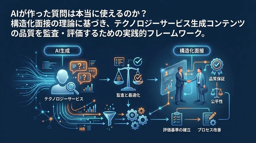 AI面接質問の品質をどう保証する？LLM生成コンテンツの監査と評価基準最適化の技術的アプローチ