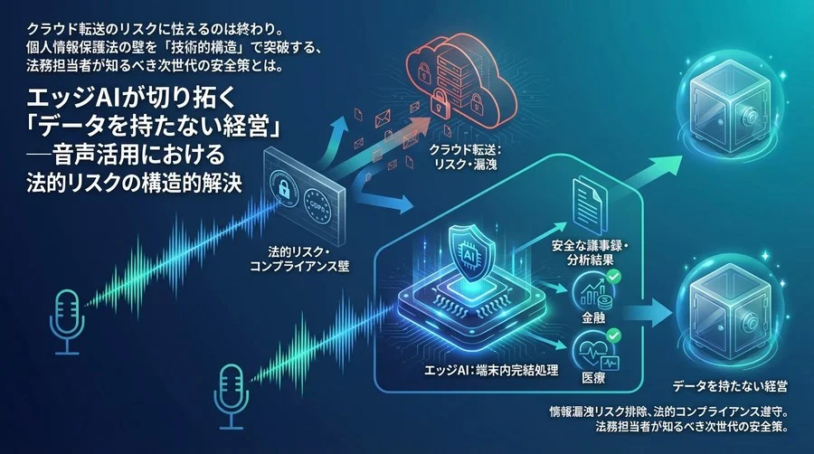 エッジAIが切り拓く「データを持たない経営」―音声活用における法的リスクの構造的解決