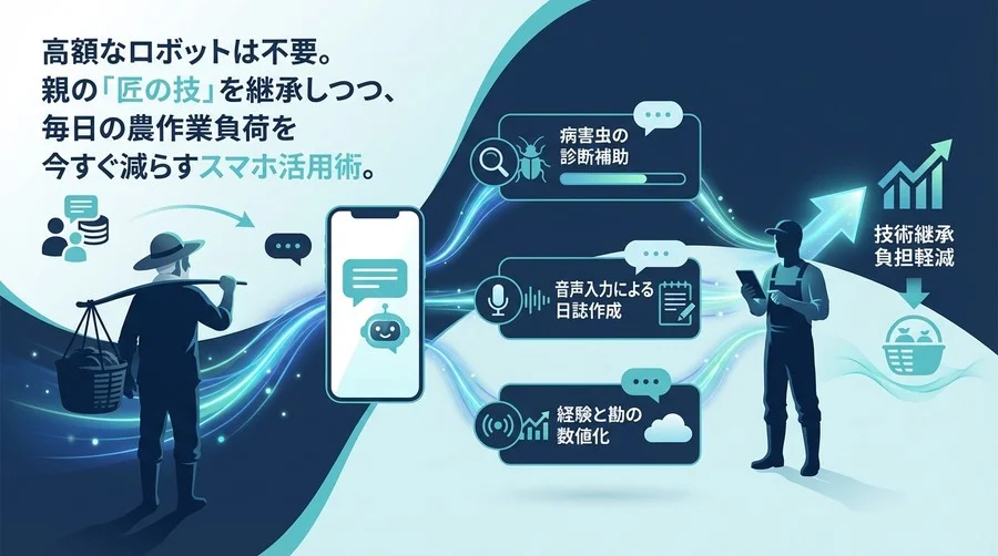 親の背中をAIで支える。スマホ1つで始める高齢農家の負担軽減と技術継承の第一歩