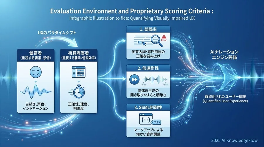 評価環境と独自の採点基準：視覚障害者UXを数値化する - Section Image