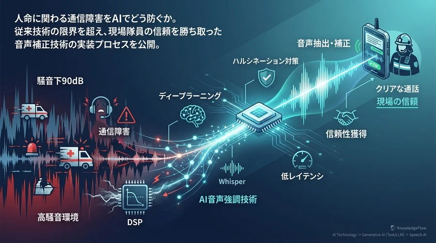 救急現場の「聞こえない」をAIで救う。騒音下90dBの音声抽出・補正技術実装録