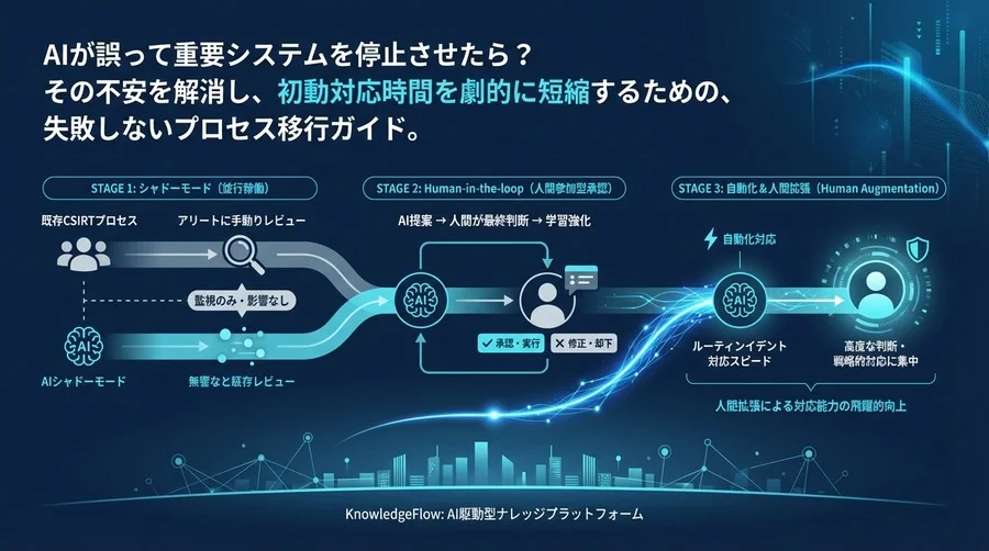 インシデントレスポンス×AI移行ガイド：暴走を防ぎ「人間拡張」を実現する3段階プロセス