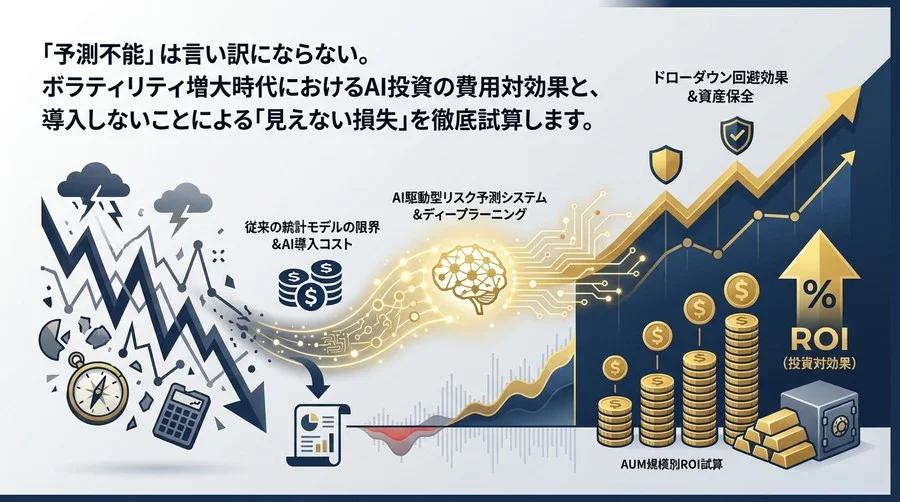 「予測不能」を資産に変える：AIリスク管理の導入コスト対ドローダウン回避効果のROI試算