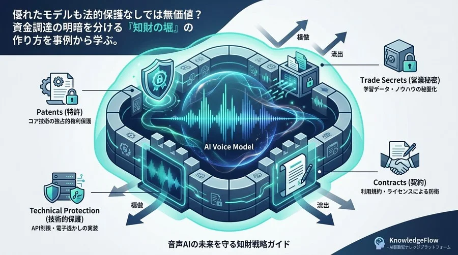 音声AIモデルは法的に守れるか？資金調達を左右する「知財の堀」構築戦略
