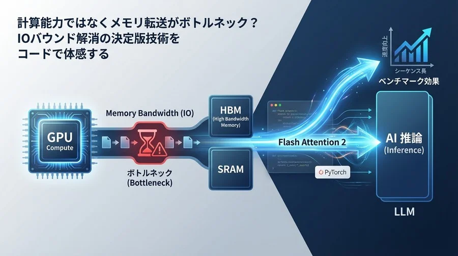 計算量より帯域幅？Flash Attention 2で挑むAI推論のIOボトルネック解消術【PyTorch実装付】